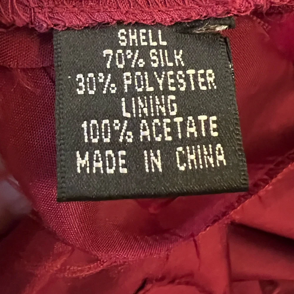 Adrianna Papell Burgundy Sleeveless V-neck Silk Cocktail Dress Size 10 - Picture 8 of 11